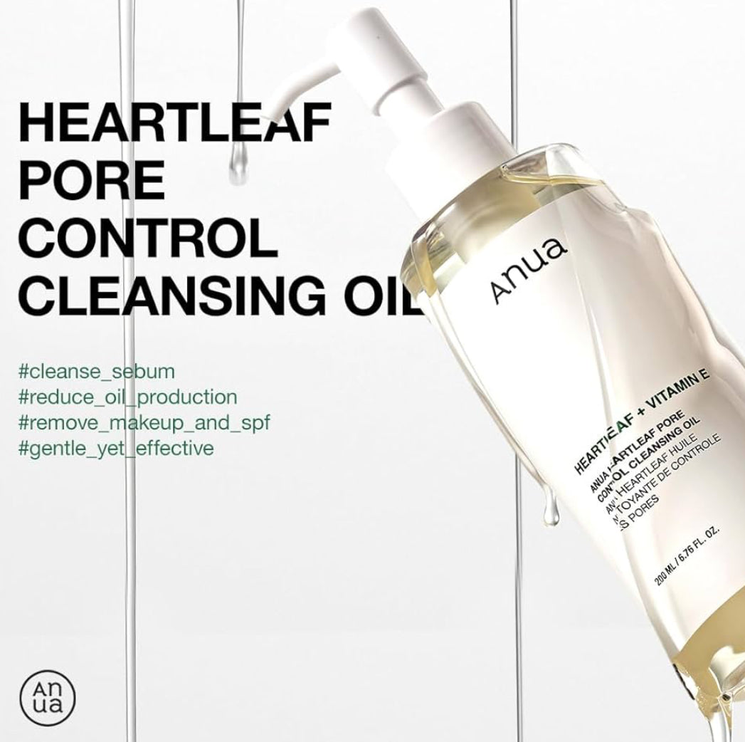 Anua Heartleaf Pore Control Cleansing Oil, Oil Cleanser for Face, Makeup Blackhead Remover, Korean Skin Care (200ml) (original)