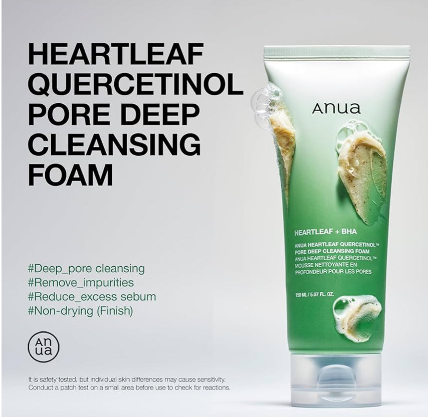 ANUA HEARTLEAF QUERCETINOL PORE DEEP CLEANSING FOAM 150ml