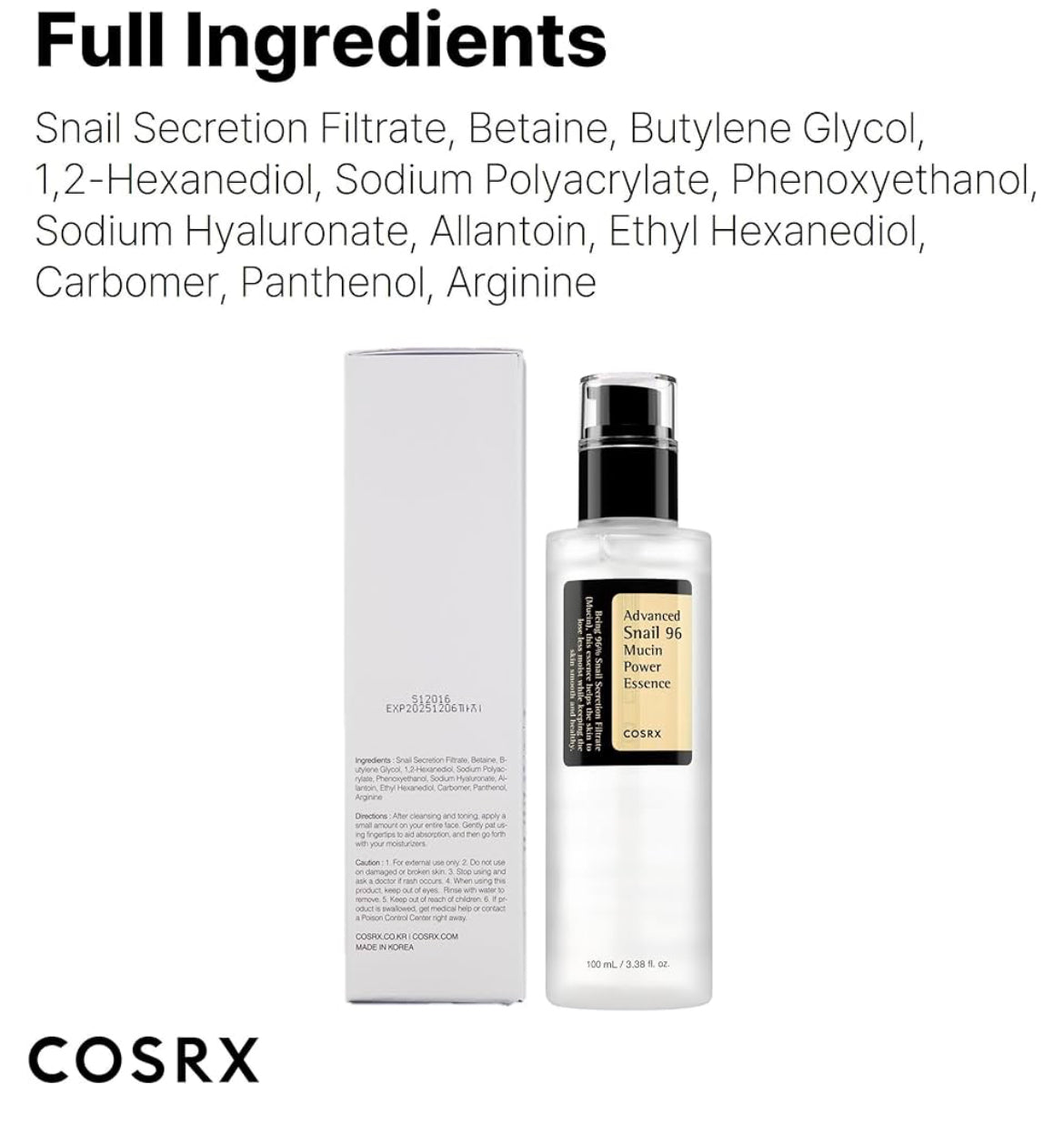 COSRX Snail Mucin 96% Power Face Serum 100ml