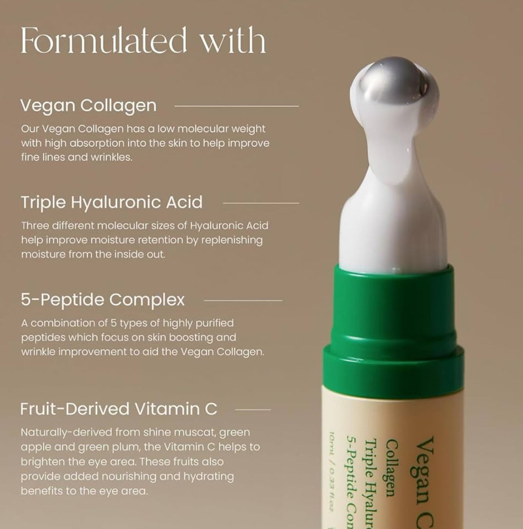 AXIS-Y Vegan Collagen Eye Serum with Triple Hyaluronic Acid & 5-Peptide Complex 10 ml